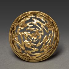 Incense Burner with Floral Scroll: Nabeshima Type (lid), 19th century. Creator: Unknown