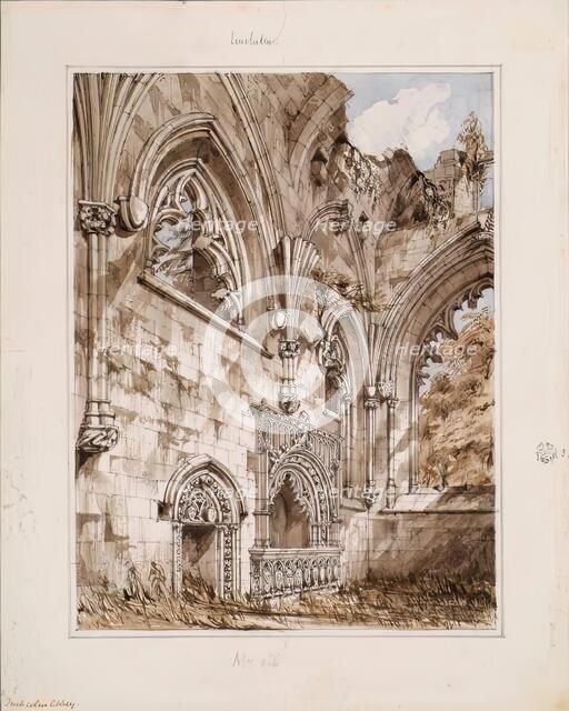 Inchcolm Abbey - Interior Looking East, 1848-1852. Creator: Robert William Billings.