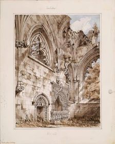 Inchcolm Abbey - Interior Looking East, 1848-1852. Creator: Robert William Billings