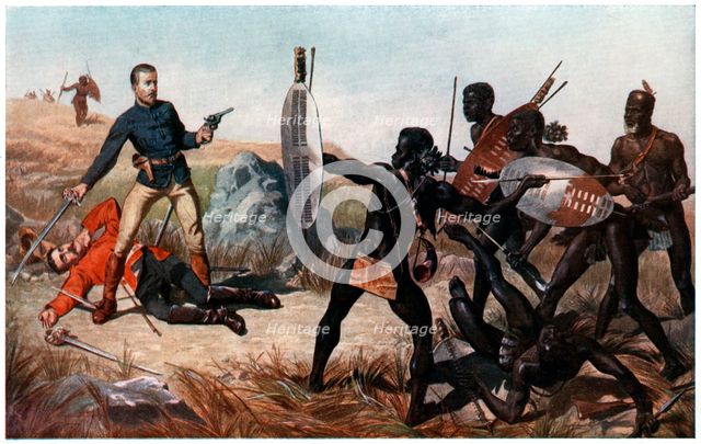 Incident at the Battle of Isandlwana, Anglo-Zulu War, 22 January 1879. Artist: Charles Edwin Fripp