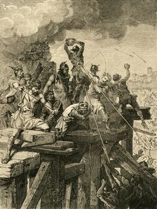 Incident in the Siege of Paris: Defending the Bridge and Tower (845) , 1890. Creator: Unknown
