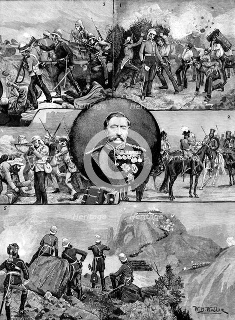 Incidents of Lord Napier of Magdala's military career, 1890. Creator: P Naumann.