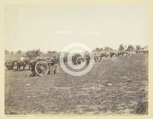 Incidents of the War: Battery D, 5th U.S. Artillery in Action, 1863. Creator: Alexander Gardner.
