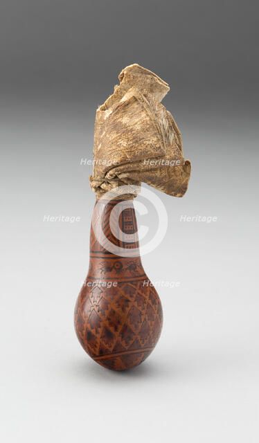 Incised and Painted Container for Lime with Carved Stopper, A.D. 1000/1470. Creator: Unknown.