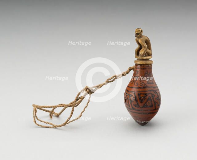 Incised Container for Lime with Monkey Stopper, A.D. 1000/1470. Creator: Unknown.