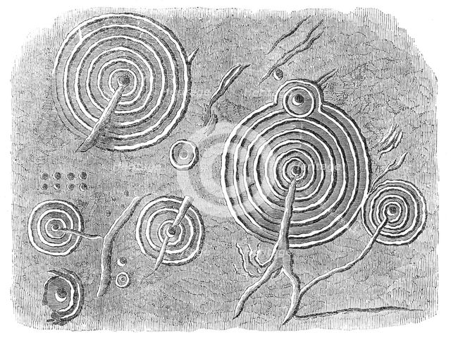 Incised stones on the Cheviot Hills, 1864. Creator: Unknown.