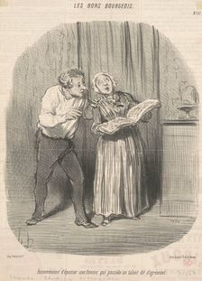 Inconvénient d'épouser une femme qui possède un talent dit d'agrément, 1847. Creator: Honore Daumier