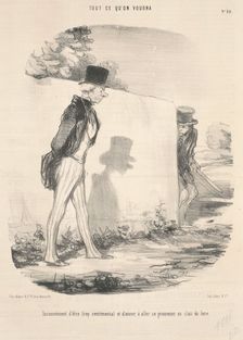 Inconvénient d'être trop sentimental et d'aimer à aller se promener au clair de lune, 19th century. Creator: Honore Daumier