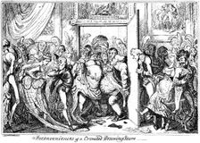 Inconvenience of a Crowded Drawing Room 1818.Artist: George Cruikshank
