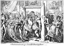 Inconvenience of a Crowded Drawing Room 1818.Artist: George Cruikshank