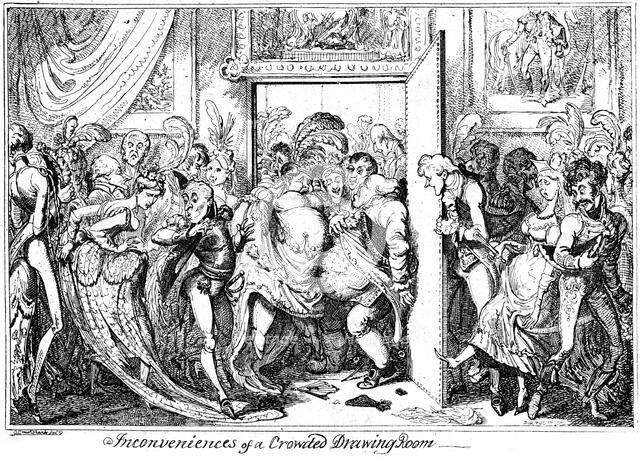 'Inconvenience of a Crowded Drawing Room', 1818.Artist: George Cruikshank