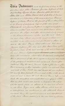 Indenture of Jemima, Amity Hall Estate, 1820. Creator: Unknown