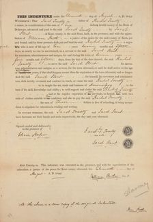 Indenture of Rachel Trusty, 1841-08-11. Creator: Unknown