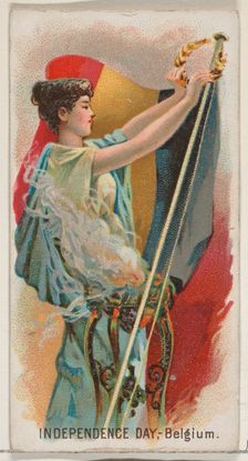 Independence Day, Belgium, Austria, from the Holidays series (N80) for Duke brand cigarett..., 1890. Creator: George S. Harris & Sons