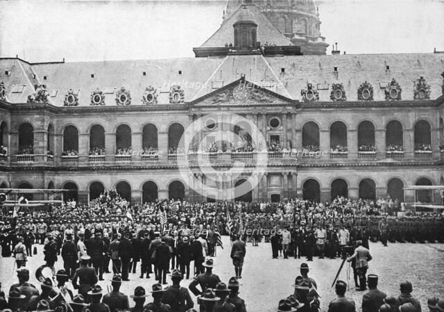 "Independence Day" in Paris; On July 4, 1917, the beginning of the Franco-American..., 1917. Creator: Unknown.