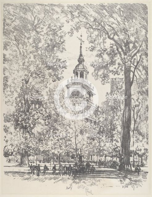 Independence Square and the State House, 1912. Creator: Joseph Pennell.