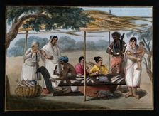 India: a fishmonger's stall, (between 1800 and 1899?). Creator: Unknown