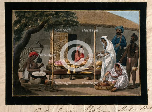 India: a pastry cook's shop, (between 1800 and 1899?). Creator: Unknown.
