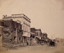 India: a ruined street showing the house in which the king was confined, c1858. Creator: Felice Beato