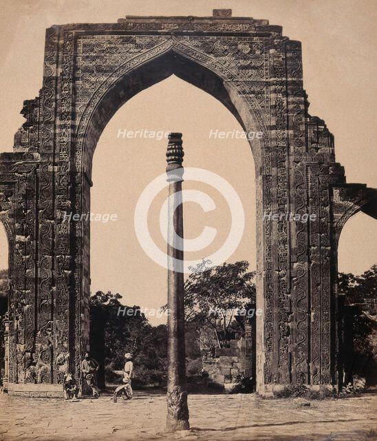 India: an arch in Kootub near Delhi, c1858. Creator: Felice Beato.