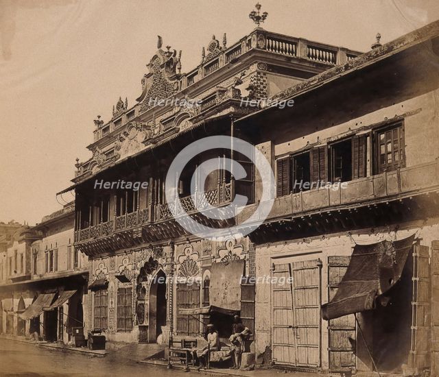 India: an ornate town house in 'Chandnee Chowk', c1858. Creator: Felice Beato.