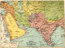 India and the Campaigns of the Middle East First World War, 1914-1918, (c1920). Creator: John Bartholomew & Son
