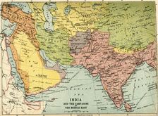 India and the Campaigns of the Middle East First World War, 1914-1918, (c1920). Creator: John Bartholomew & Son