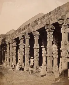 India: exterior of the Hindu temple in the Kootub near Delhi, c1858. Creator: Felice Beato