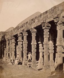 India: exterior of the Hindu temple in the Kootub near Delhi, c1858. Creator: Felice Beato