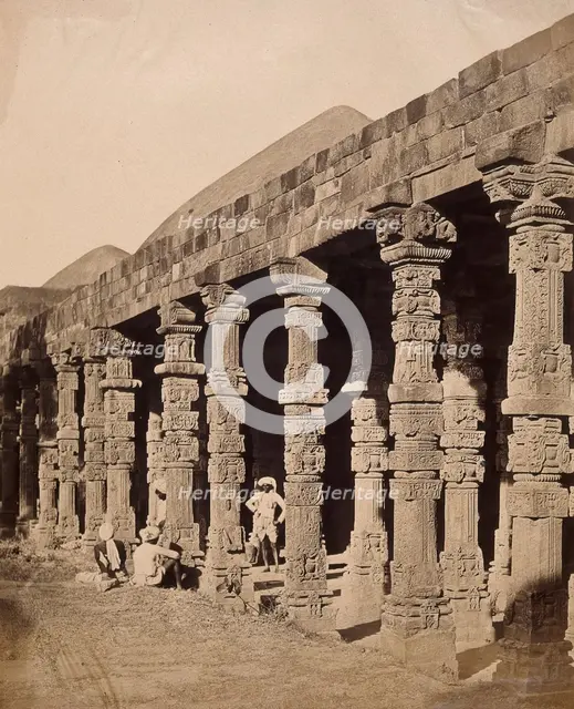 India: exterior of the Hindu temple in the Kootub near Delhi, c1858. Creator: Felice Beato.