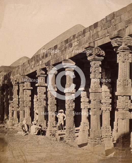 India: exterior of the Hindu temple in the Kootub near Delhi, c1858. Creator: Felice Beato.