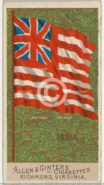 India, from Flags of All Nations, Series 2 (N10) for Allen & Ginter Cigarettes Brands, 1890., Creator: Allen & Ginter.