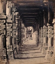 India: interior of the Hindu temple in the Kootub near Delhi, c1858. Creator: Felice Beato