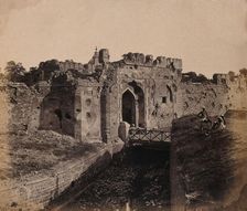 India: ruins of the Cashmere Gate at a water bastion near Delhi, c1858. Creator: Felice Beato