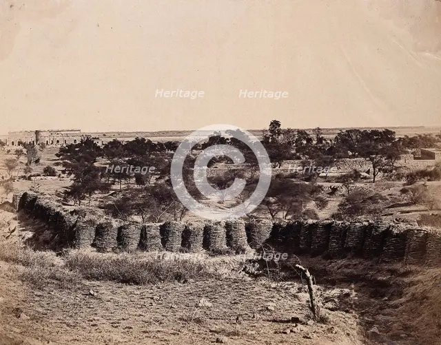 India: view from Mount Picket with Metcalfe's House and stables in the distance, c1858. Creator: Felice Beato.