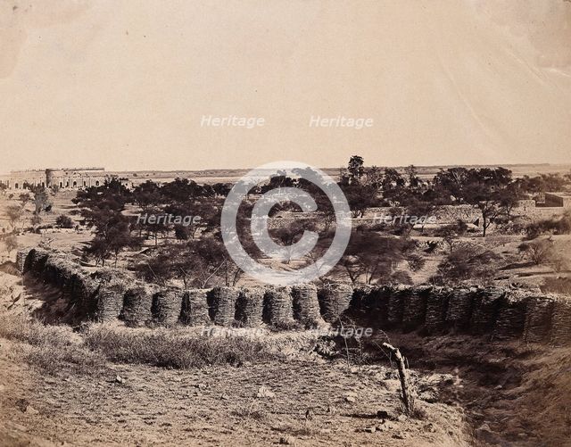 India: view from Mount Picket with Metcalfe's House and stables in the distance, c1858. Creator: Felice Beato.