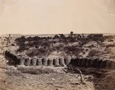 India: view from Mount Picket with Metcalfe's House and stables in the distance, c1858. Creator: Felice Beato