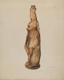 Indian Maiden Bitters Bottle, 1935/1942. Creator: G. A. Spangenberg