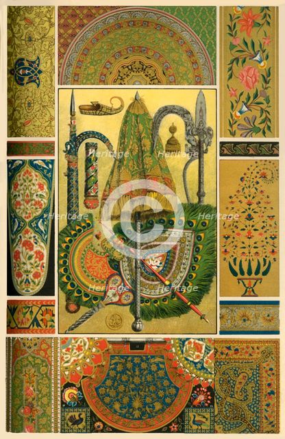 Indian metal work, embroidery, weaving and painting, (1898). Creator: Unknown.