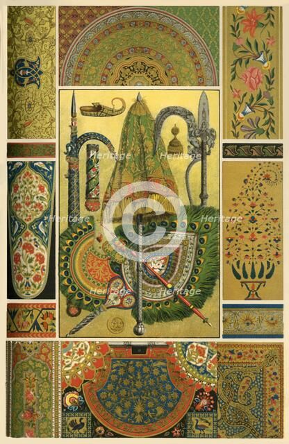 Indian metal work, embroidery, weaving and painting, (1898). Creator: Unknown.