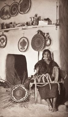 Indian Mother With Her Child, Printed 1900 circa. Creator: A. C. Vroman