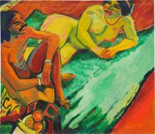 Indian and female nude, 1910. Creator: Pechstein, Hermann Max (1881-1955)