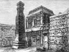 Indian Architecture: the Kylas at Ellora, (Hindu, ninth or tenth century), 1870. Creator: Unknown