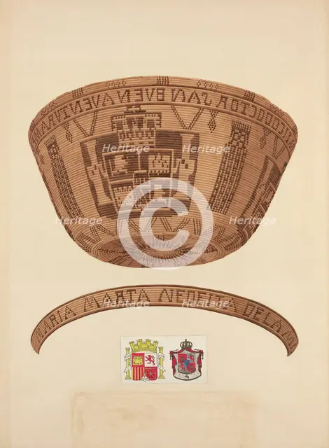 Indian Basket, 1935/1942. Creator: Gordena Jackson.