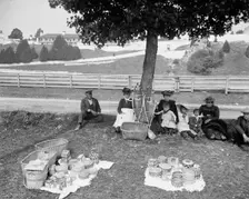 Indian basket market, Mackinac, An, c1905. Creator: Unknown