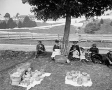 Indian basket market, Mackinac, An, c1905. Creator: Unknown