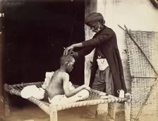 Indian Barber, 1860s. Creator: Willoughby Wallace Hooper