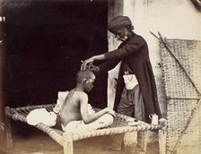 Indian Barber, 1860s. Creator: Willoughby Wallace Hooper