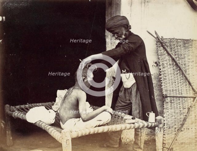 Indian Barber, 1860s. Creator: Willoughby Wallace Hooper.