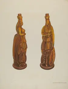 Indian Bottle (Medicine Bottle), 1935/1942. Creator: Loraine Makimson